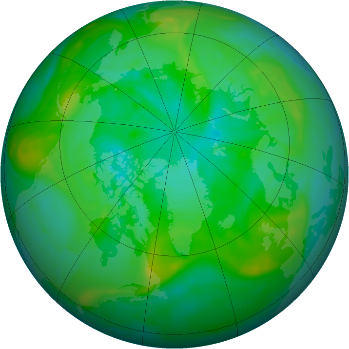 Arctic ozone map for 22 July 2007